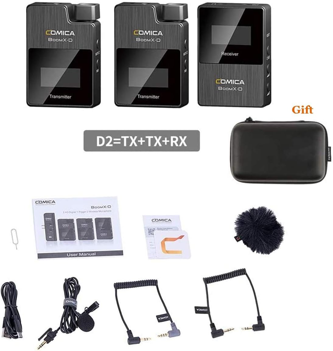 2.4G Wireless Lavalier Microphone System with Lapel Clip Mics M170