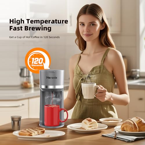 Black Single Serve Coffee Maker for K Cup and Ground Coffee, 6 to 12 oz. Brew Sizes G219