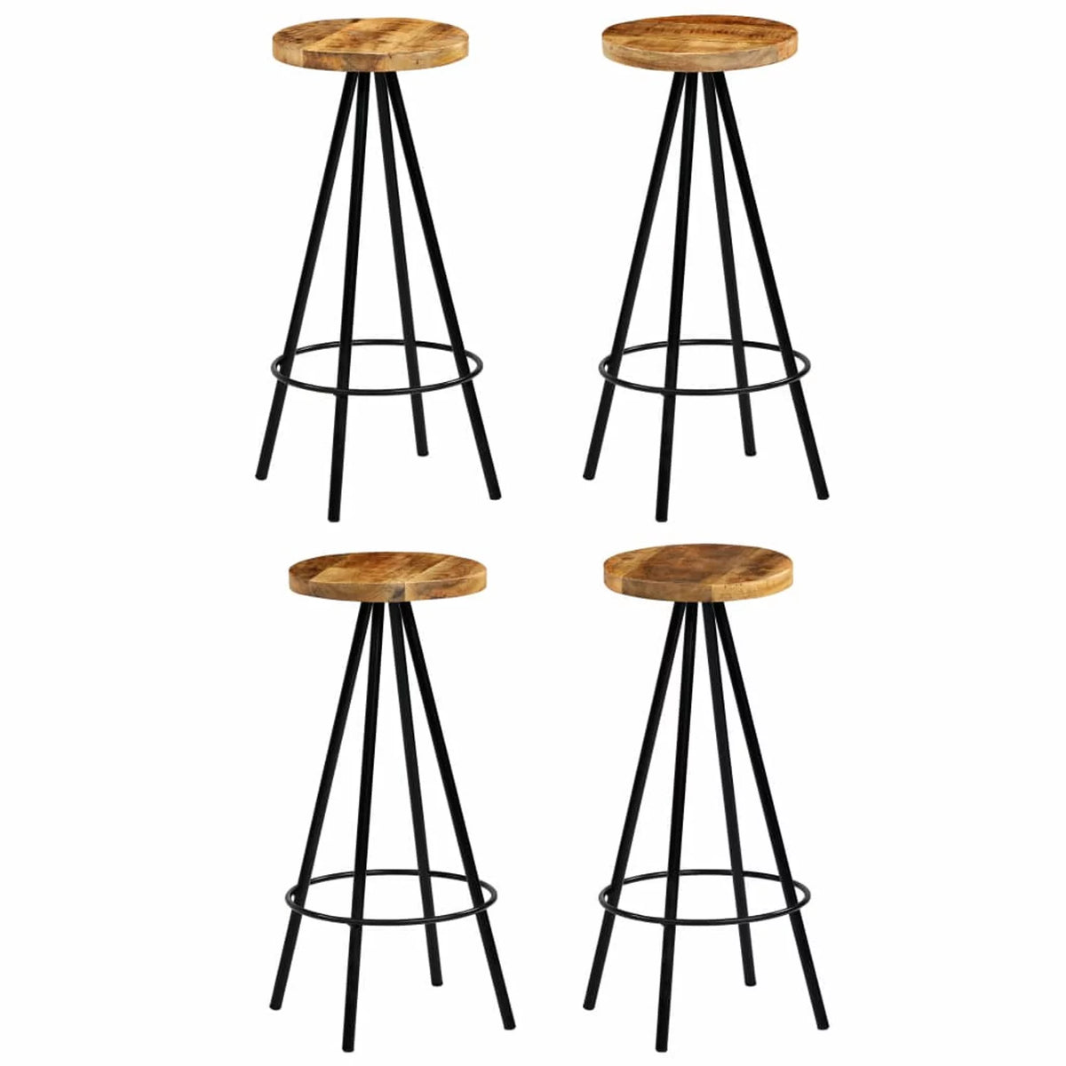 Solid Mango Wood Bar Stools 4 pcs U253