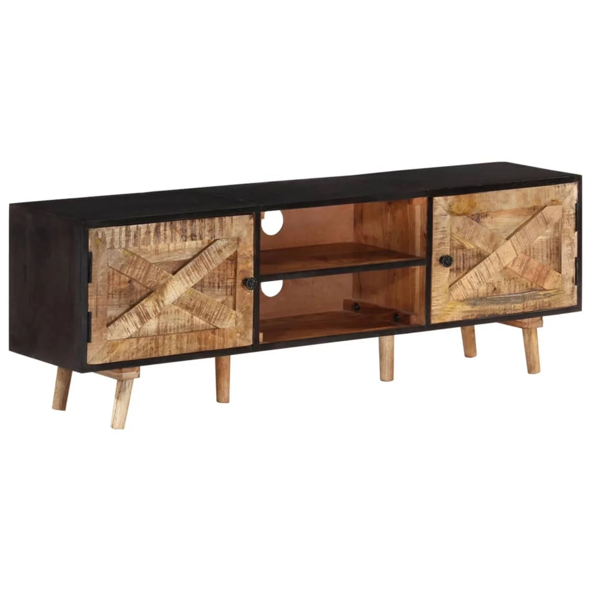 Rough Mango Wood and Solid Wood Acacia TV Stand C3135