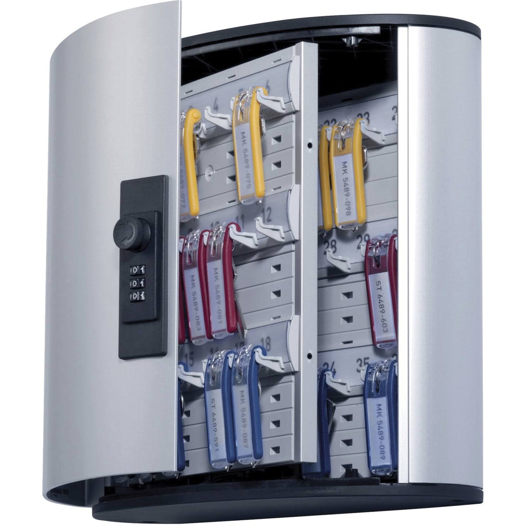Brushed Aluminum Locking Key Cabinet 36-Key D5436
