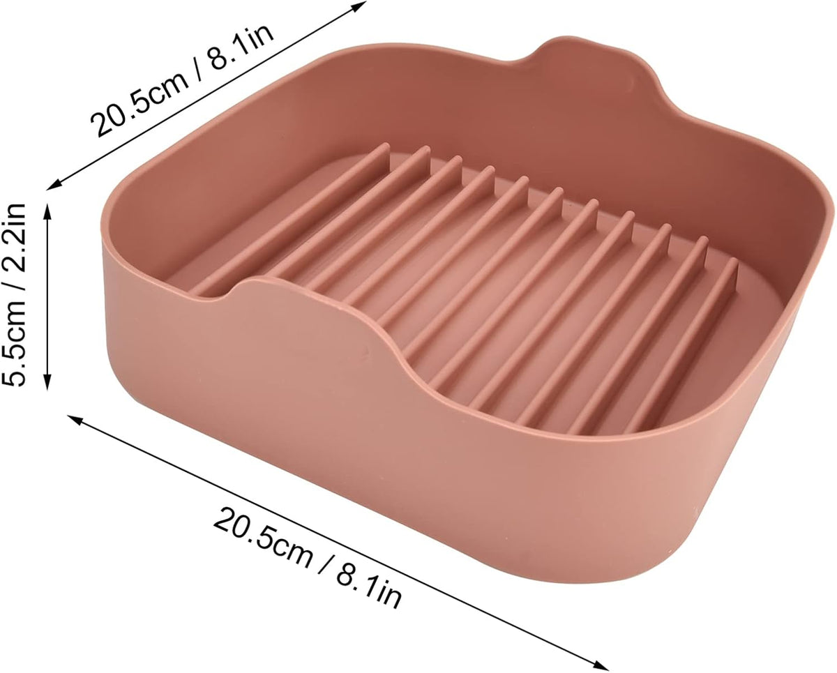 8 Inch Square Non-Stick Food-Grade Reusable Silicone Air Fryer Liners R152878