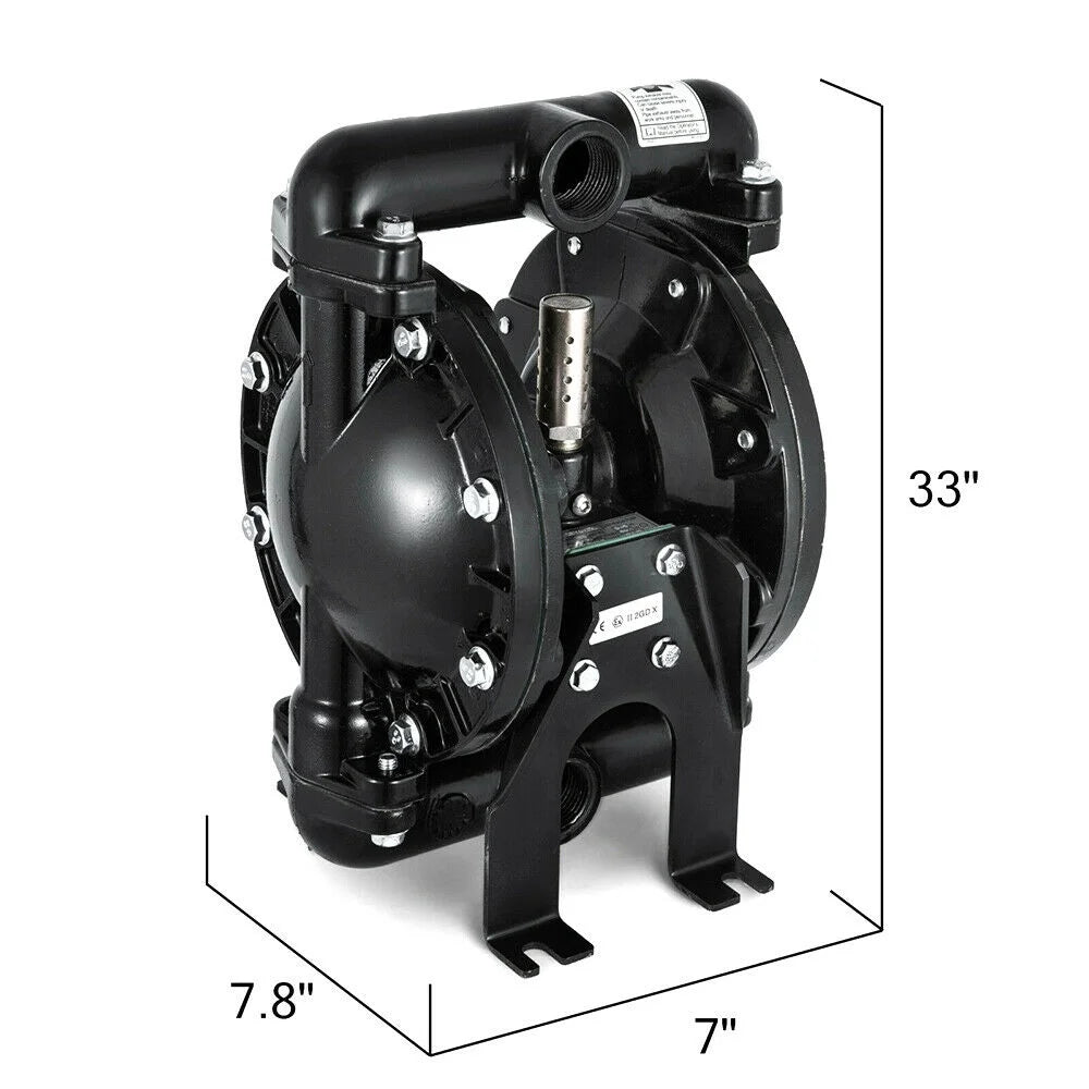 1" Inlet Outlet Air-Operated Double Diaphragm Pump 35GPM 120PSI G495