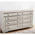 Rustic Ivory Wood 8-drawer Dresser in White D145
