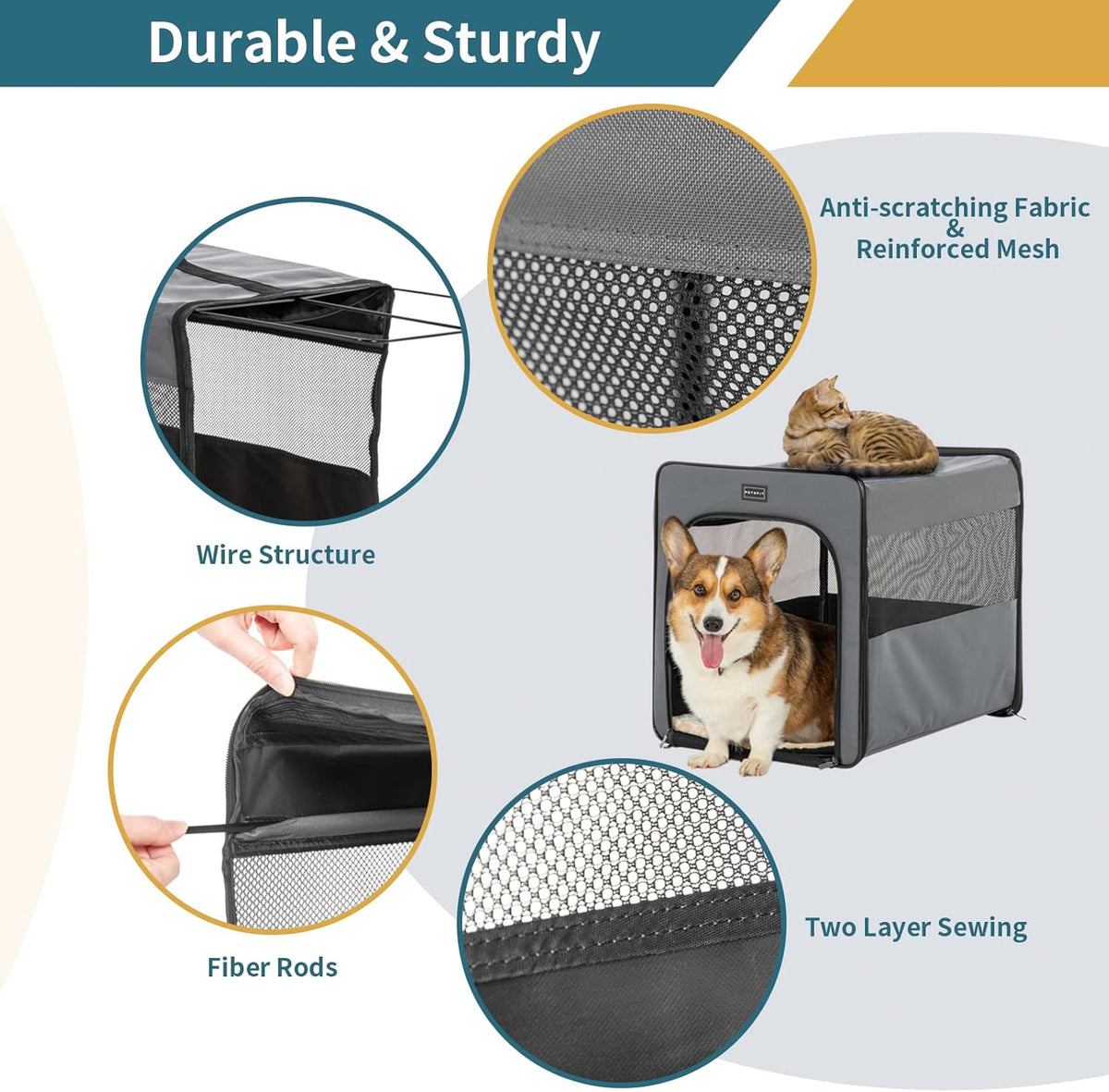 Collapsible Medium Dog Travel Crate Pack of 2 N977