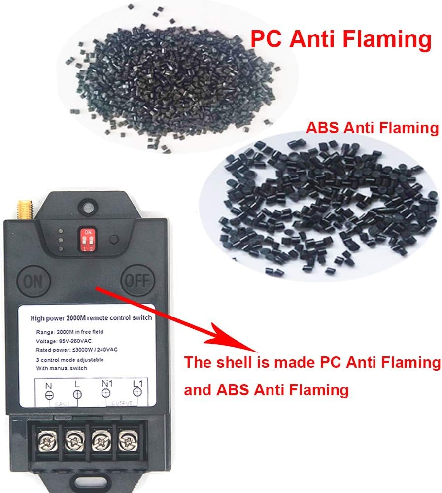 2000 Meters Wireless Remote Control Switch AC 110V 220V Relay Transmitter Pack of 2 U72135
