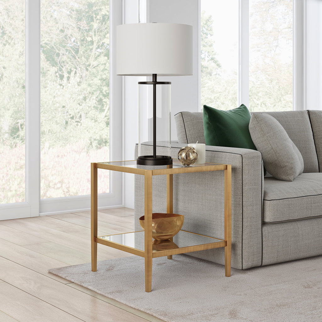 Brass Metal/Glass Side Table P139811