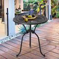 Cast Aluminum Round Patio Bistro Table with Umbrella Hole G699085