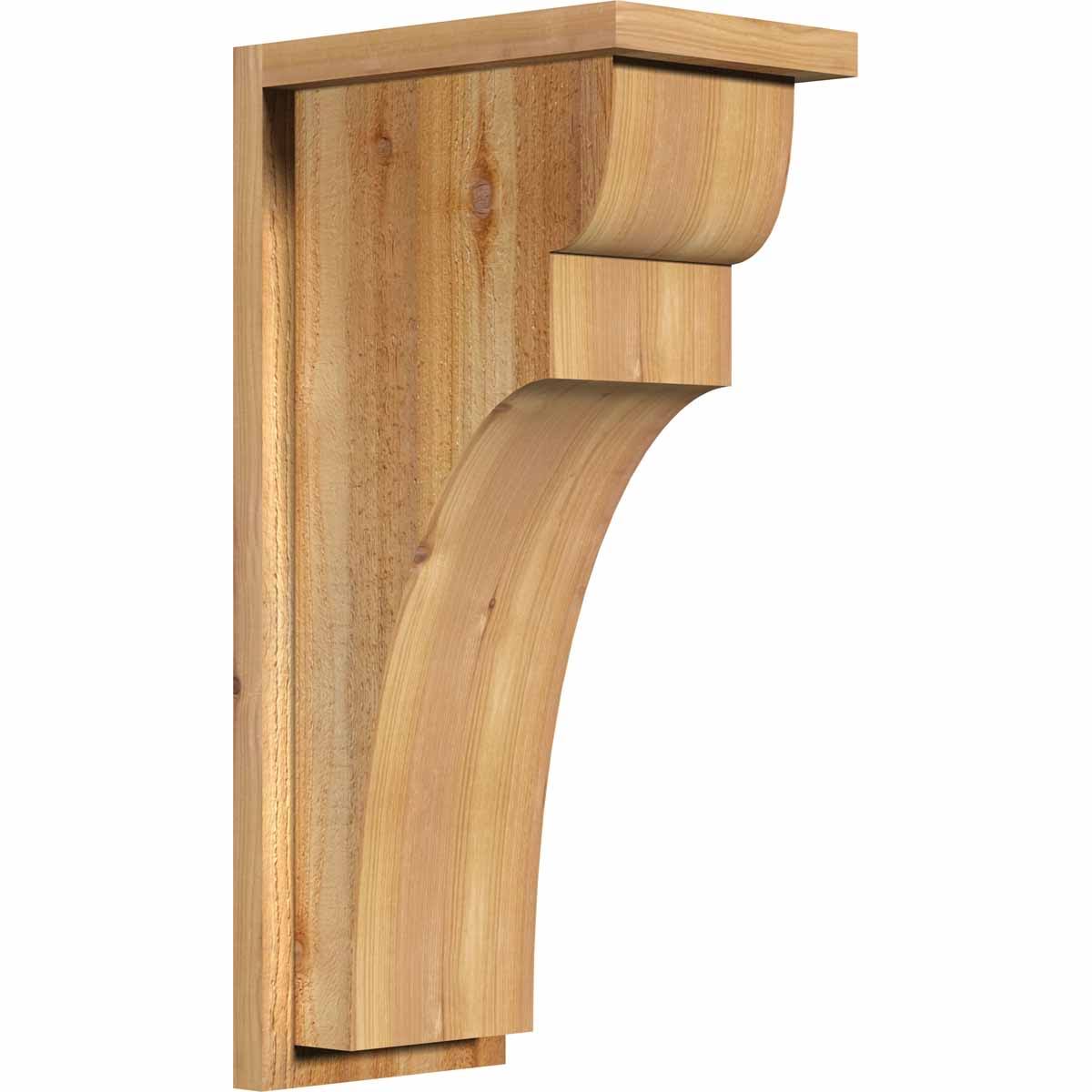 8x22W x 12x22D x 24x22H Western Red Cedar Corbel with Backplate R594