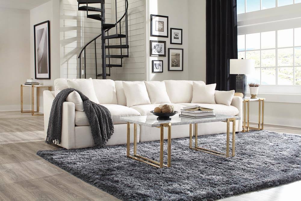 Off White Ottoman U5693