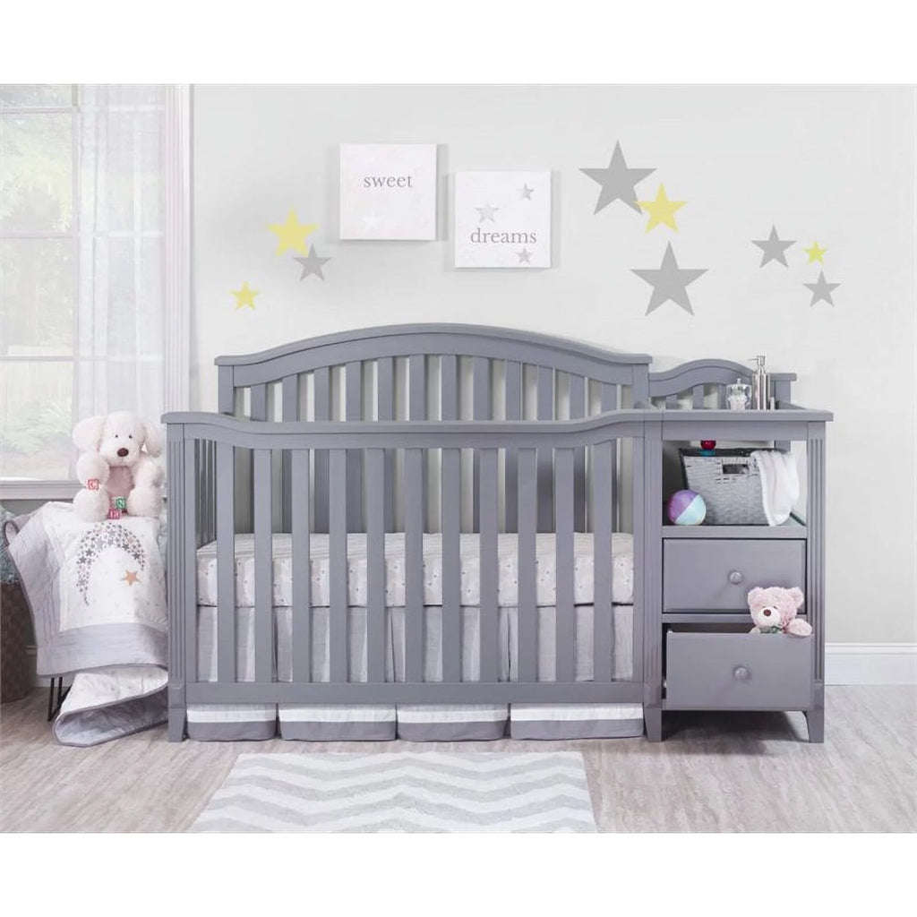 Gray 4-in-1 Convertible Crib and Changer V225787