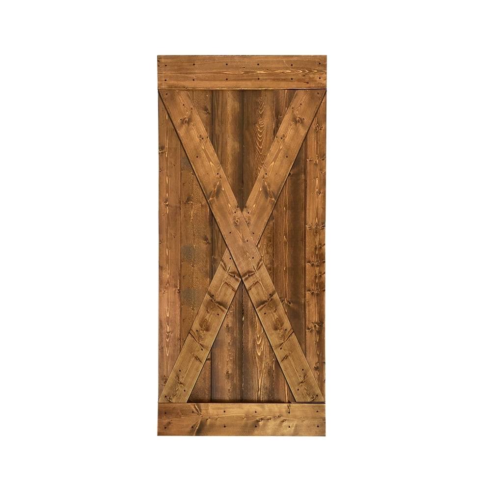 Solid Ocean Blue Stained Pine Wood Interior Sliding Barn Door Slab E30057