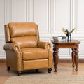 Camel Genuine Leather Recliner Chair with Wood Legs M418