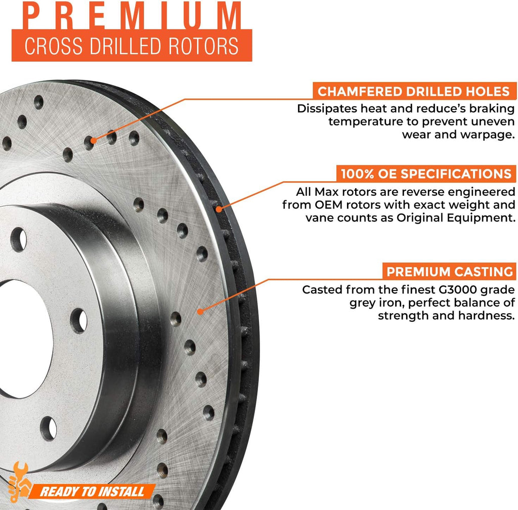 Max Brakes Premium XD Rotors with Carbon Ceramic Pads S6889