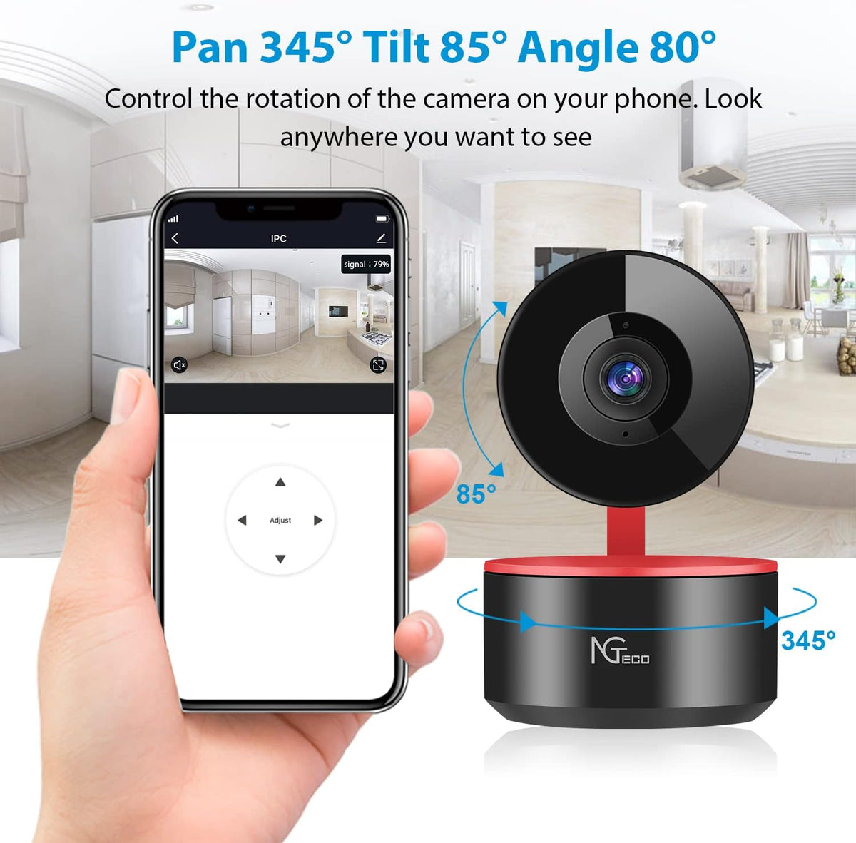 Indoor WiFi Security Camera 1080P Night Vision 2 Way Audio O245