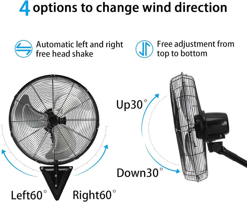 20 Inch 3-Speed High Velocity Wall Mount Fan S156