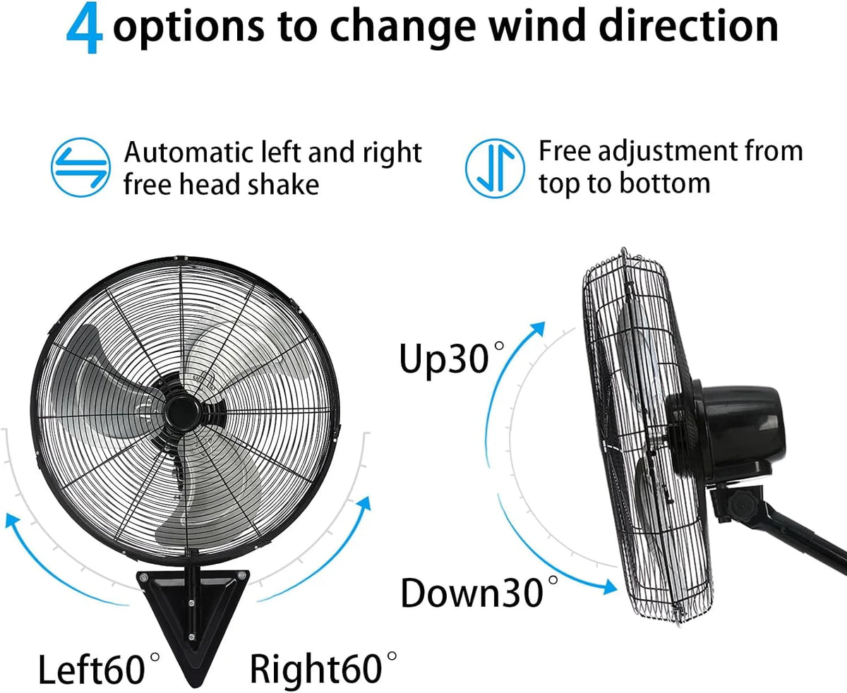 20 Inch 3-Speed High Velocity Wall Mount Fan S156