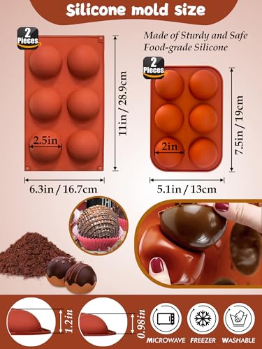 Silicone Molds Kit with 8-Piece Tools, Reusable Non-Stick Semi Sphere Mold F227311