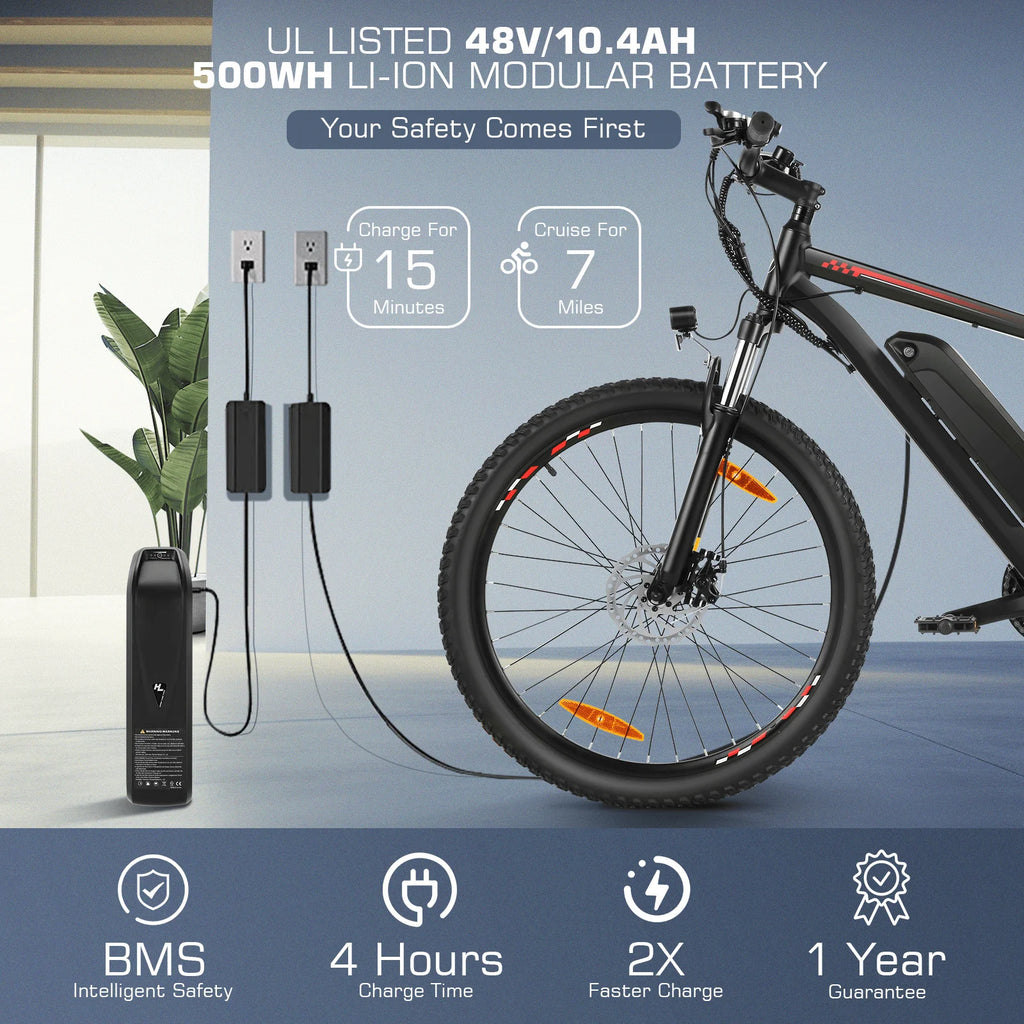 Electric Bike 26 500W 48V 10.4Ah 19.8MPH E9436