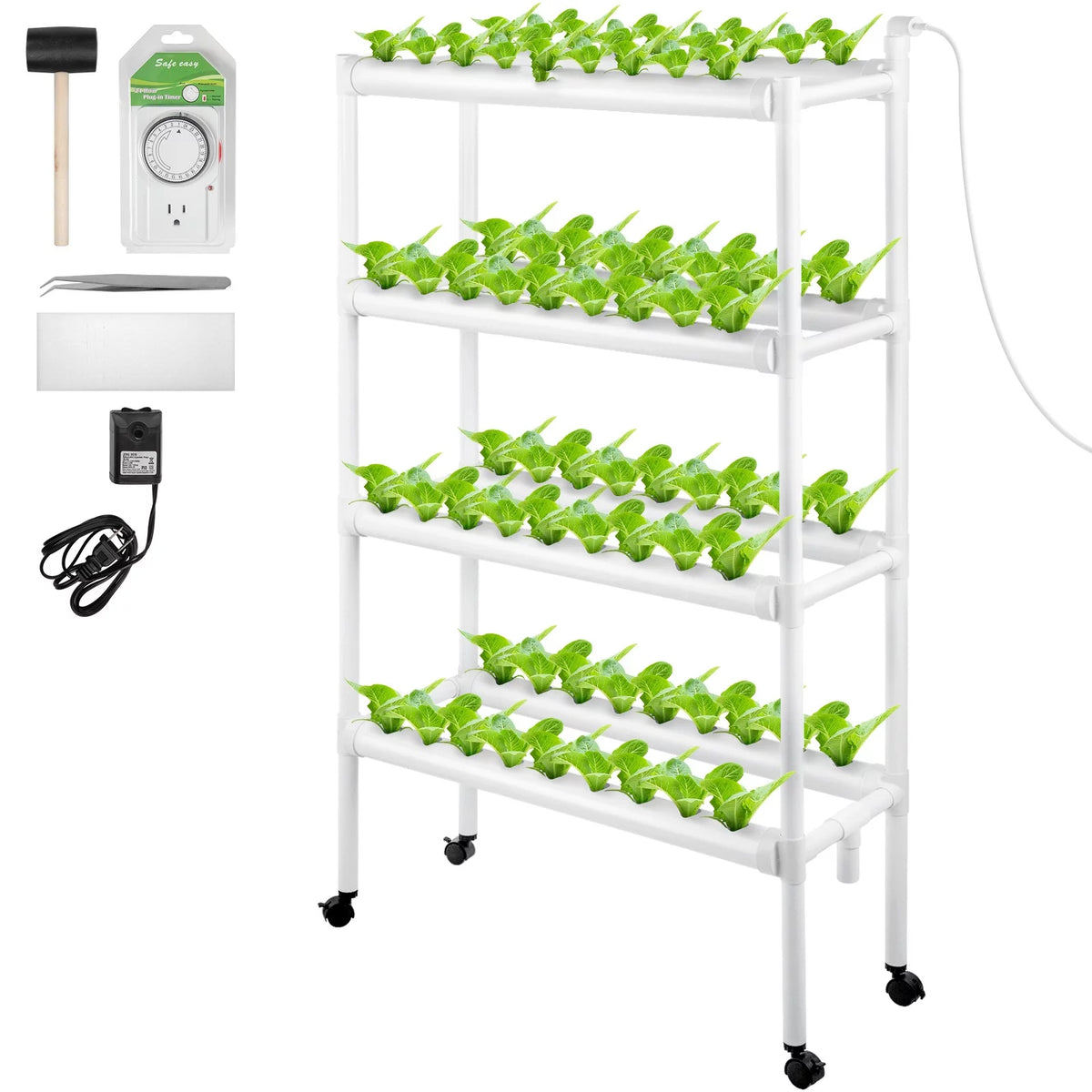 72 Plant Sites 4 Layers 8 Pipes Hydroponic Grow Kit F9893