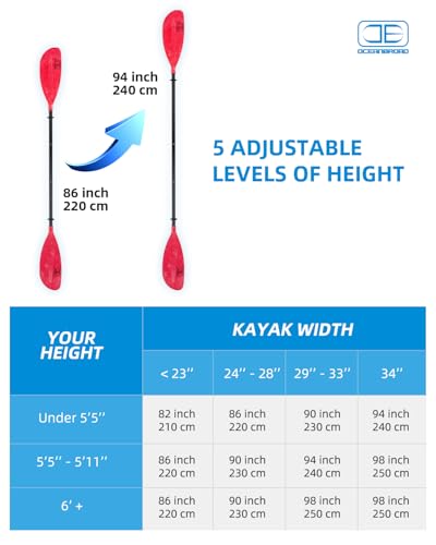 Adjustable Kayak Paddle with Paddle Leash H12019
