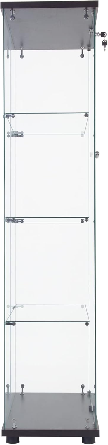 Black Two Door Glass Display Cabinet with 4 Shelves F31819