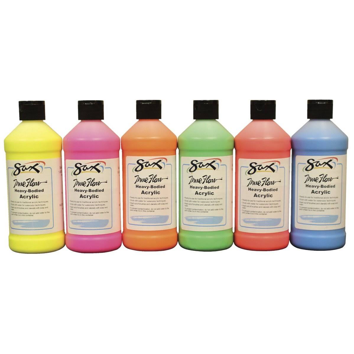 Assorted Neon Acrylic Paint Set, 1 Pint, Set of 6 J816932