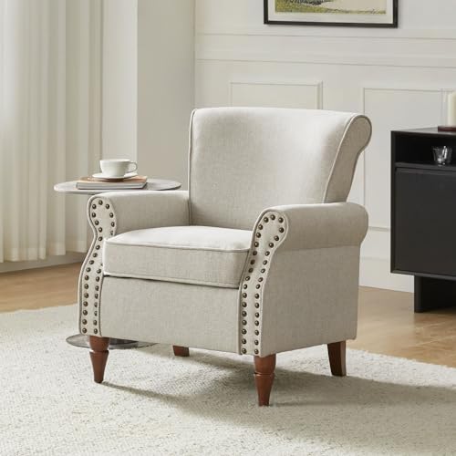 Accent Chairs Set of 2 with Wood Legs & Removable Cushion, RED V824