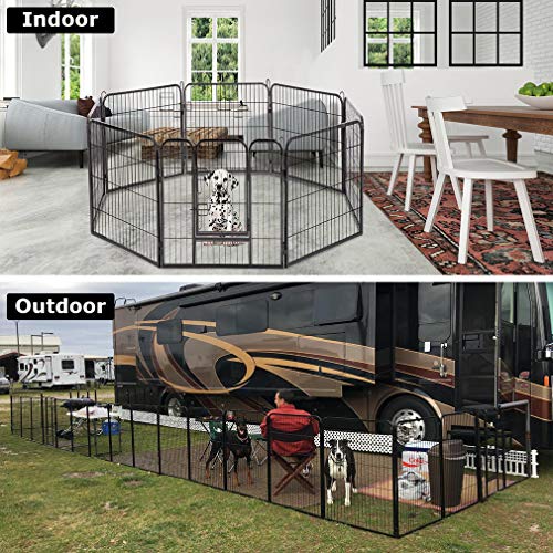 8 Panels 40 Inches Dog Playpen with Door N987