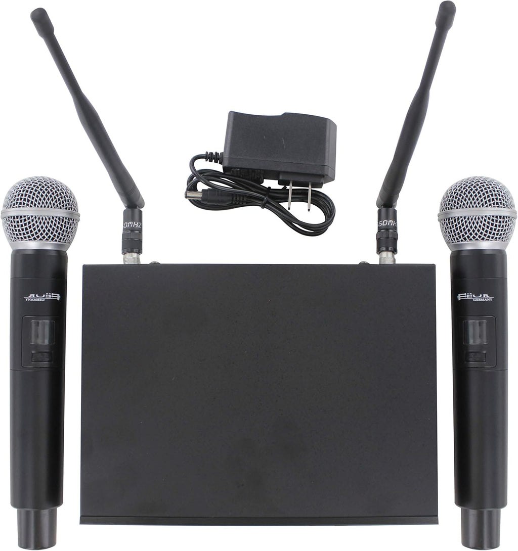 Dual UHF Dynamic Wireless Microphone System with 2 Handheld Microphone K5946
