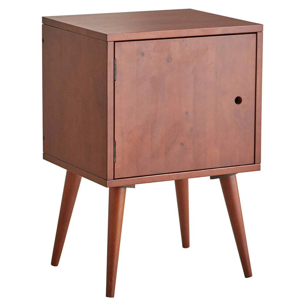 26 in. Espresso All Wood Mid Century Nightstand with Cabinet Door F4658