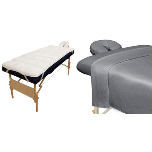 Deluxe Quilted Fleece Massage Table Pad Set with Face Cradle Cover S595396