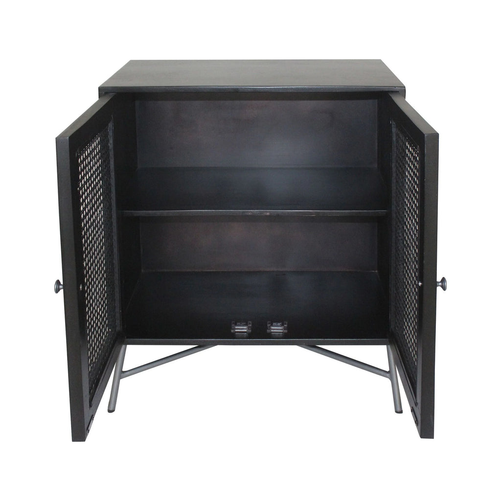 Black 2-Door Wood Nightstand N330