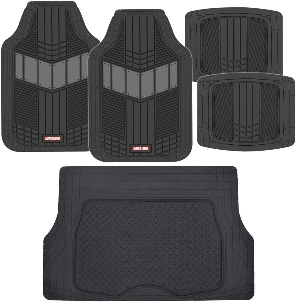 Gray Rubber Auto Floor Mats with Cargo Trunk Liner R5367