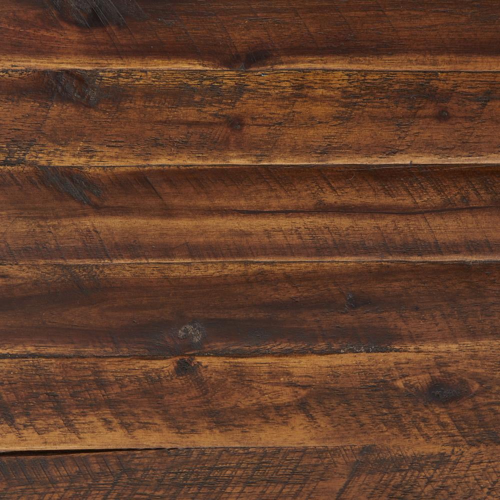 Rustic Wood Bench with Low Shelf O788036