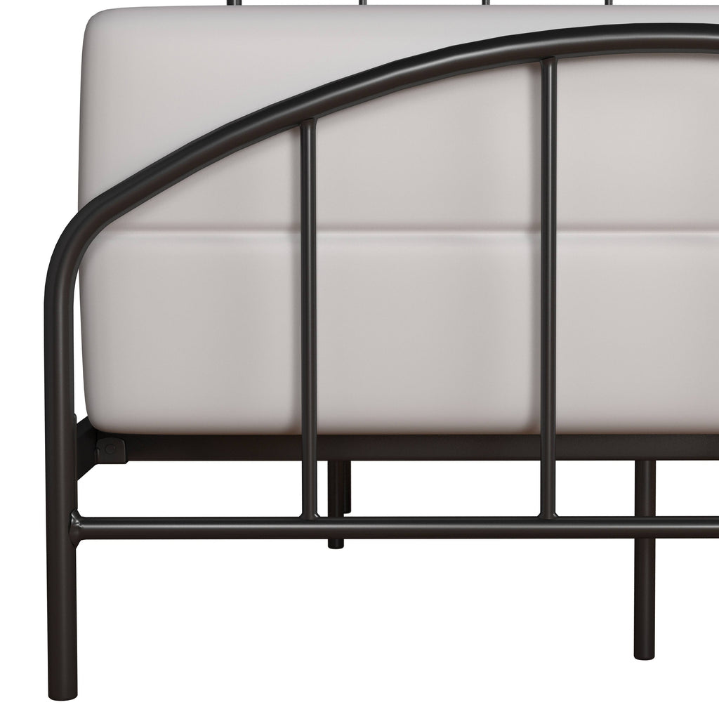 Black Metal Bed with Arched Spindle Design Queen J965