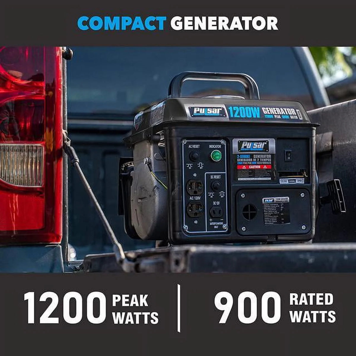 Portable Gas-Powered Generator with Carrying Handle, 1200W, Black/Gray Y82457