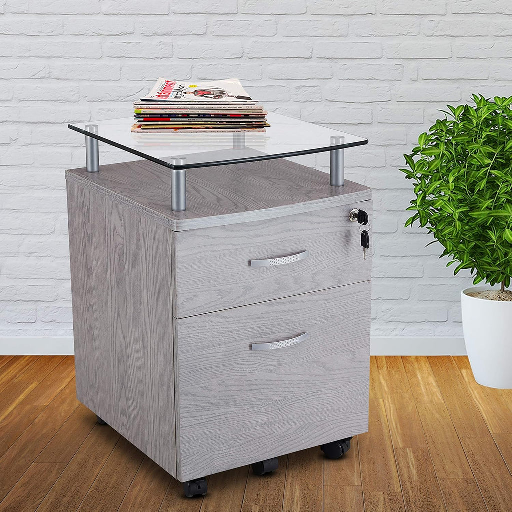 Gray Rolling File Cabinet A405