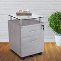 Gray Rolling File Cabinet A405