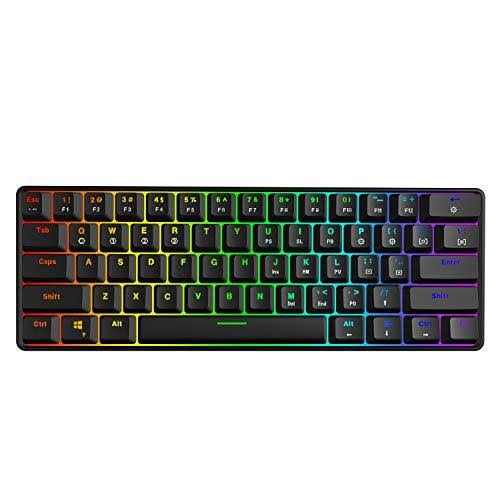 61 Keys Multi Color RGB LED Backlit Wired Mechanical Gaming Keyboard D291666