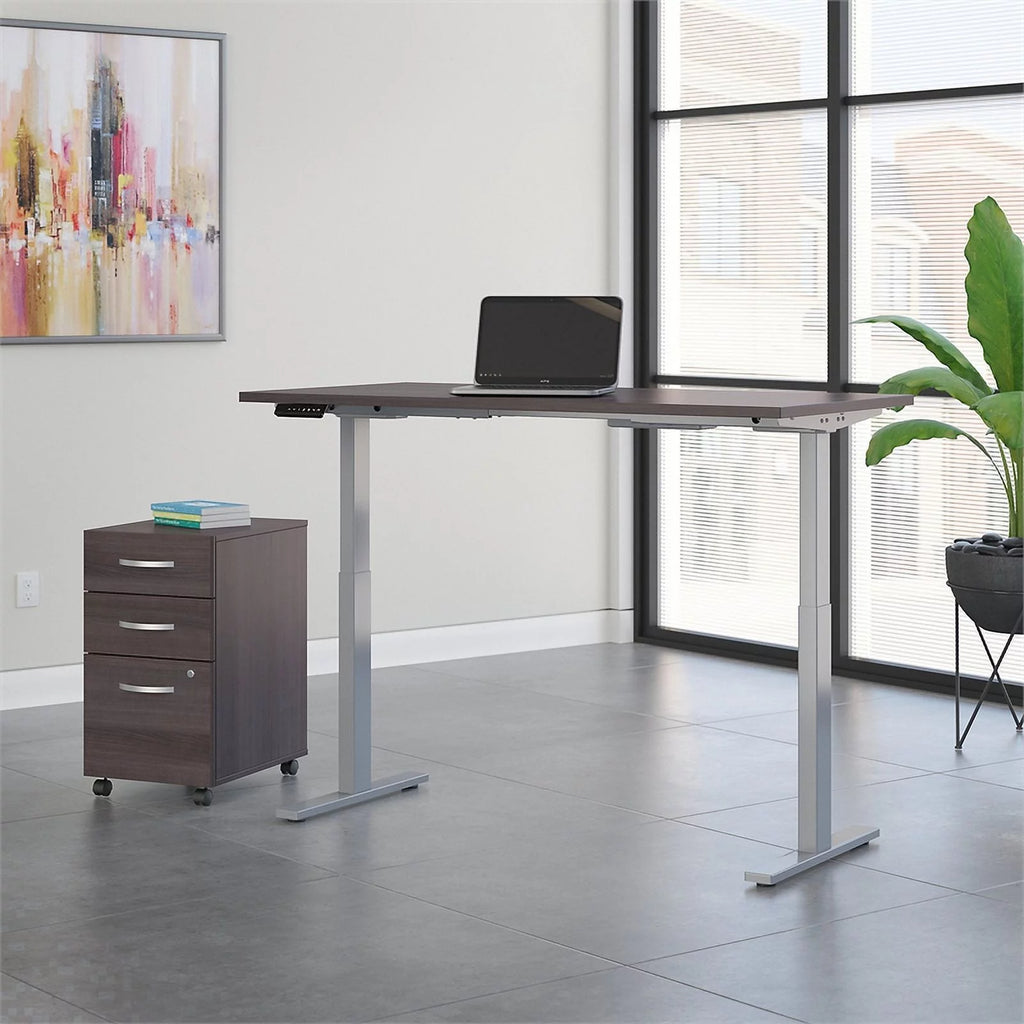 Height Adjustable Desk with Storage in Gray Y4428