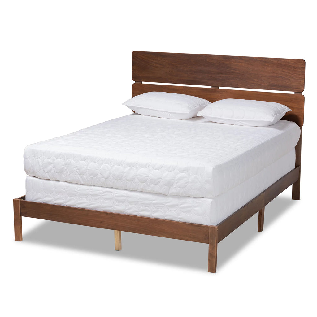 Walnut Brown Wood Full Size Panel Bed V591