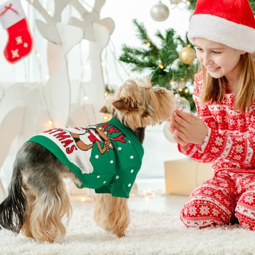 Dog Christmas Sweater Soft Warm Turtleneck Knitted Pet Clothes Z97126