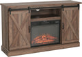 Electric Fireplace TV Stand for TVs Up to 65 with Barn Door Storage Cabinet L598600