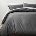 Full/Queen Supima Washed Sateen Duvet & Sham Set Dark Gray E931133