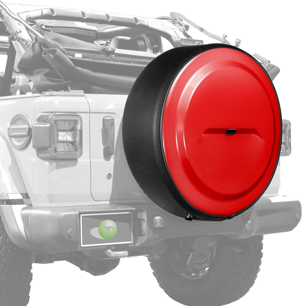 Bright White Painted Plastic Face Black Powder-Coated Ring Tire Cover A659822