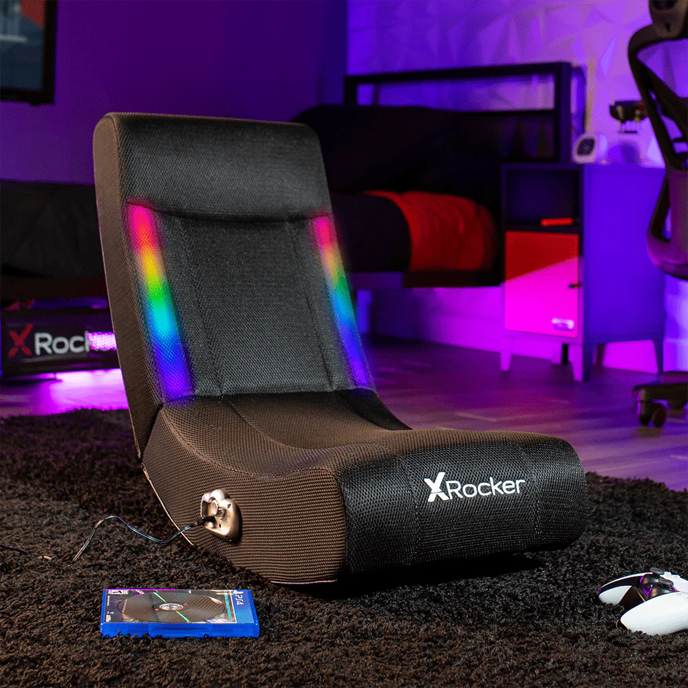 Black Mesh Floor Rocker Gaming Chair Q757