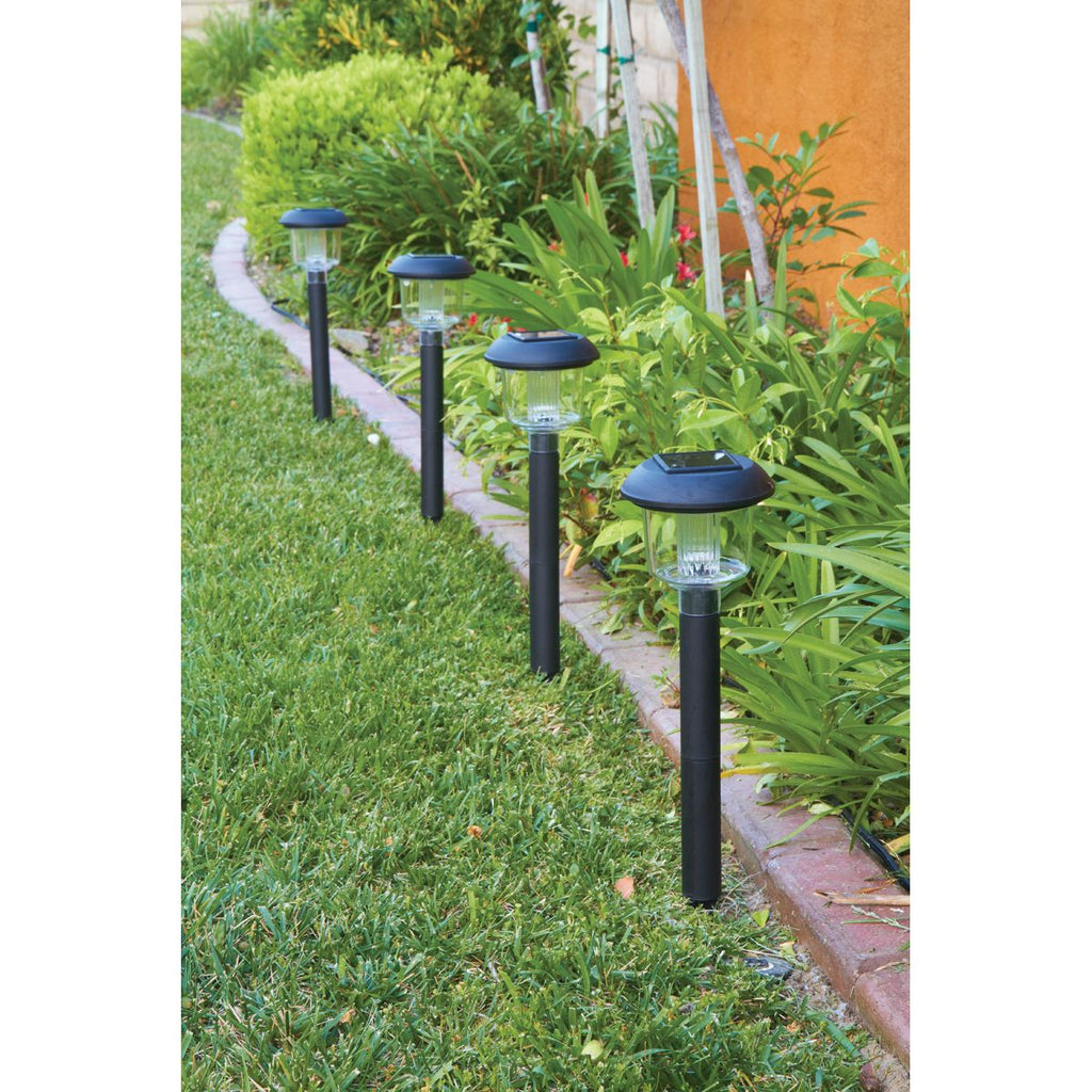 Solar LED Matte Black Pathway Lights, 4 Pack U726