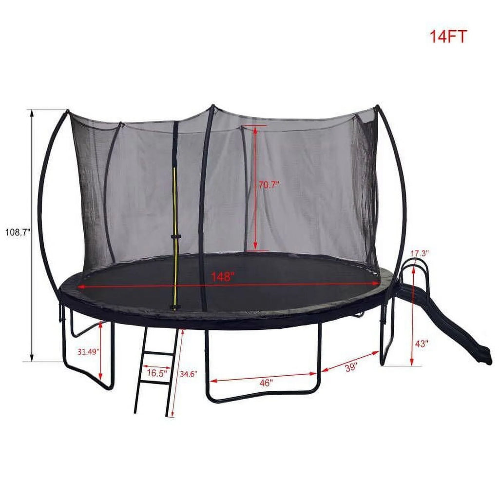 12FT Trampoline with Slide and Ladder Q90575