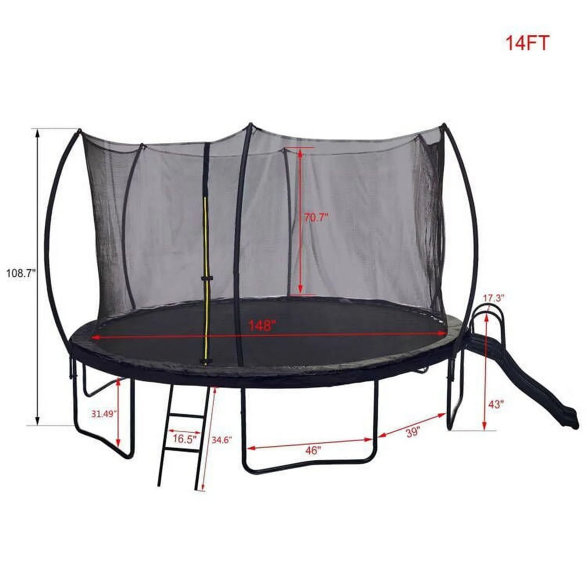 12FT Trampoline with Slide and Ladder Q90575